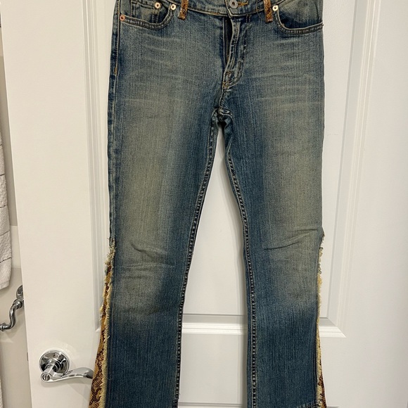 Allen B boot special edition snake skin & country fringe flare boot cut detail - Picture 1 of 5